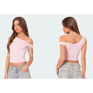 Edikted Lace Bow Asymmetric Top Size small NWT